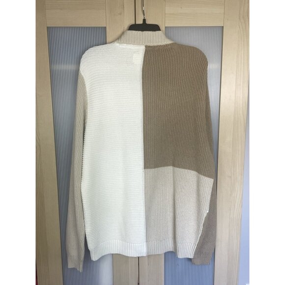 SUN + STONE Men's Chunky Knit Cardigan Cotton Collegiate Grandpacore Preppy M - Picture 5 of 6